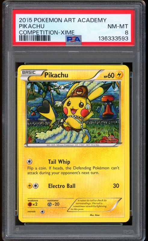 2015 Pokemon Xime Pikachu Art Academy Competition Prize PSA 8 NM-MT