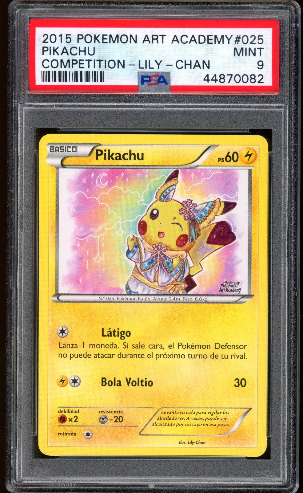 2015 Pokemon Lily Chan Pikachu Art Academy Competition Prize PSA 9 MINT – Foto 1