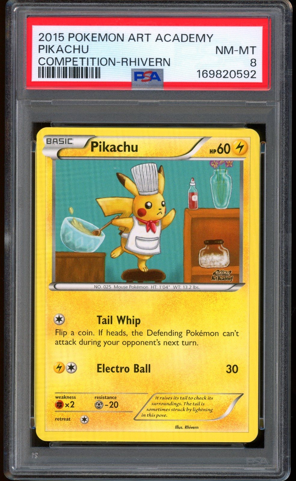 2015 Pokemon Rhivern Pikachu Art Academy Competition Prize PSA 8 NM-MT – Foto 1