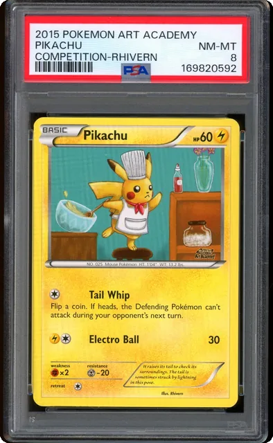 2015 Pokemon Rhivern Pikachu Art Academy Competition Prize PSA 8 NM-MT