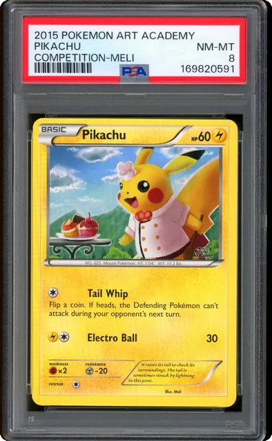 2015 Pokemon Meli Pikachu Art Academy Competition Prize PSA 8 NM-MT
