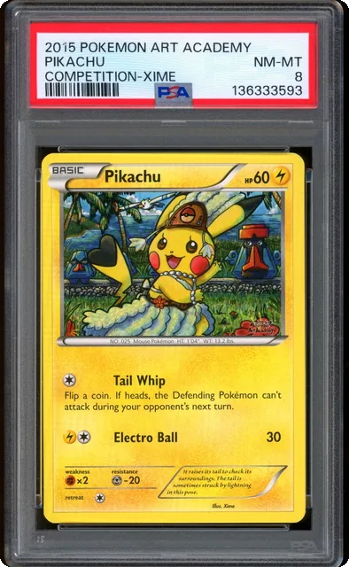 2015 Pokemon Xime Pikachu Art Academy Competition Prize PSA 8 NM-MT